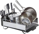 KitchenAid Large Capacity Full Size Dish Rack with Angled Drain Board and Removable Flatware Caddy