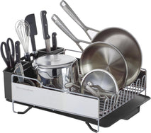 KitchenAid Large Capacity Full Size Dish Rack with Angled Drain Board and Removable Flatware Caddy