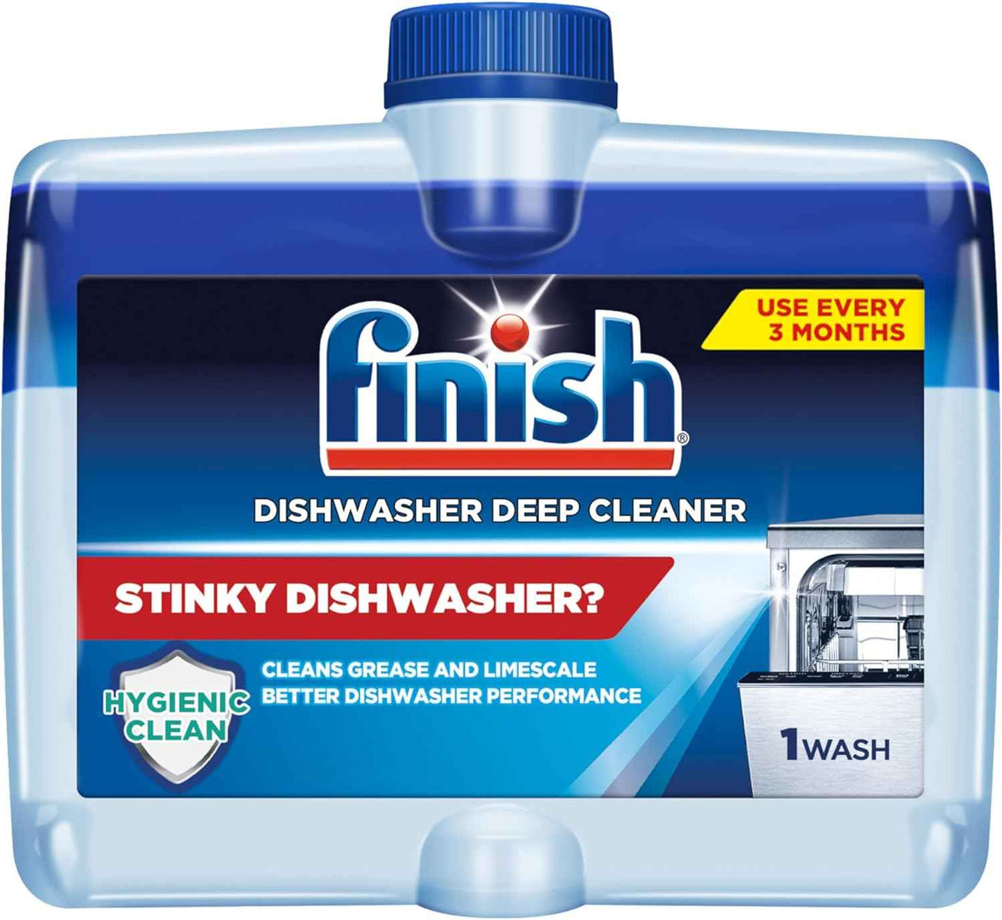 Finish Dishwasher Cleaner Liquid for deep cleaning grease and limescale, 3-month supply, 8.45oz