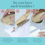 Laundry Stain Brush, Natural Soft Boar Bristles, Removes Tough Stains from Delicate Fabrics Like Knits, Cotton, and Linens, Gentle on Fabrics, No Damage