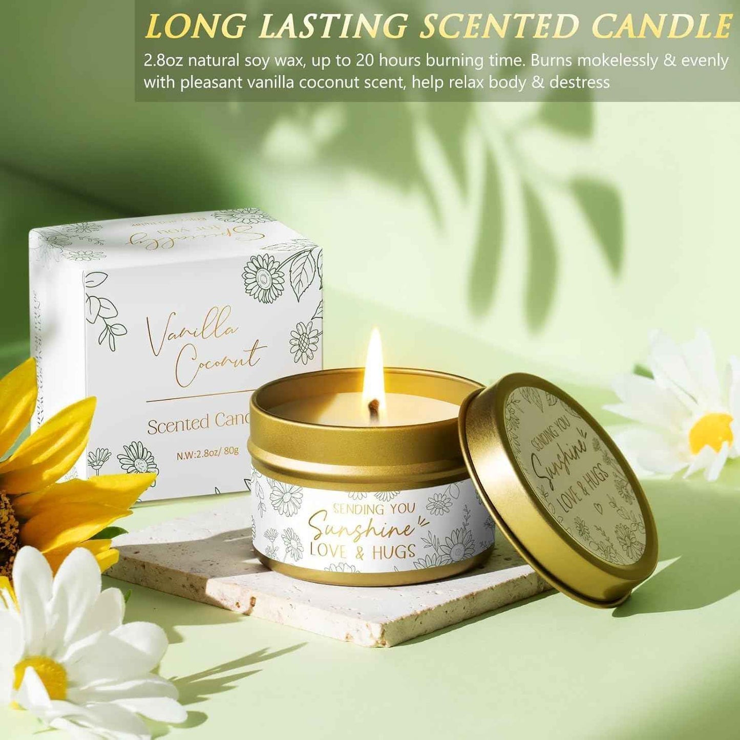 Birthday Gifts for Women Self Care Get Well Soon Gift Baskets, Spa Care Package Thinking of You Gift Set, Sympathy Inspirational Sunflower Valentines Day Gifts for Her Women Mom Friends Sister Wife