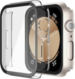 Misxi 2 Pack Tempered Glass Case Compatible for Apple Watch Series 11 (2025) Series 10 46mm, Screen Protector Cover for iWatch, Black