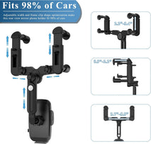 Car Phone Holder Mount, Rear View Mirror Phone Holder, Rotatable and Retractable Phone Holders for Your Car Compatible with iPhone Samsung All 4-7 Inch Cell Phones
