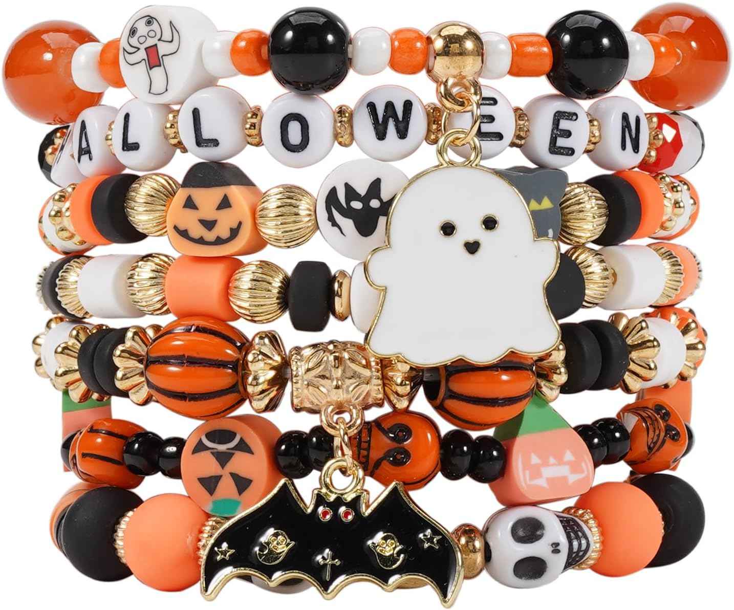 Twinfree Bohemian Bracelets for Women Stretch Multilayer Colorful Beads Bracelet with Charm Jewelry