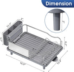 304 Stainless Steel Dish Drying Rack with Large Capacity and Drain Board