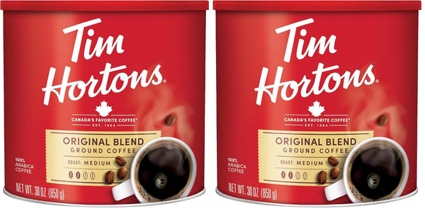 Tim Hortons Original Blend 100% Arabica Ground Coffee Can 30 Ounces