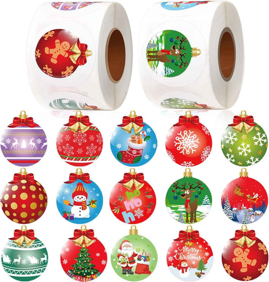 800 Pieces Christmas Stickers Roll 16 Designs Cards Envelope Stickers for Christmas Party Classroom Decor Holiday Crafts Supplies