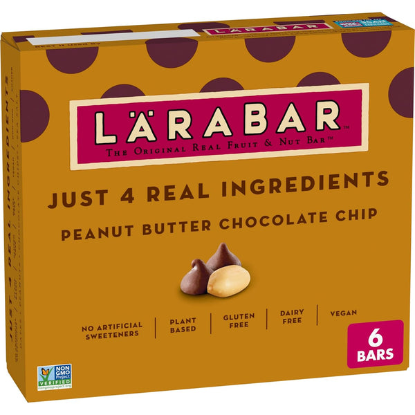 Larabar Peanut Butter Chocolate Chip Bars, 18 Count, 28.8 oz, Gluten Free and Vegan