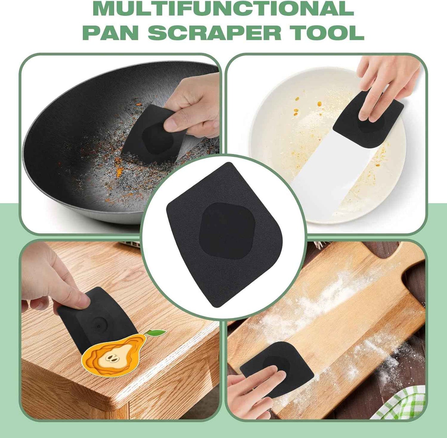 Purgreat Cast Iron Scrubber | Dish Scrub Brush | 316 Cast Iron Cleaner Chainmail Scrubber for Pan Skillet Cleaner - Dish Scouring Pad Dishwasher Safe Cleaning Kit, Black 03