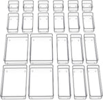 22-piece drawer organizer set with non-slip silicone pads and clear desk trays