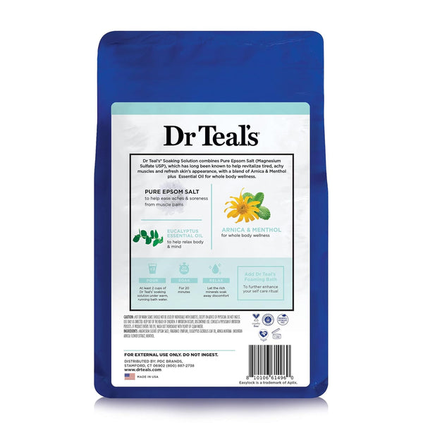 dr teals arnica body relief epsom salt soak 3 lbs magnesium pain relief bath
