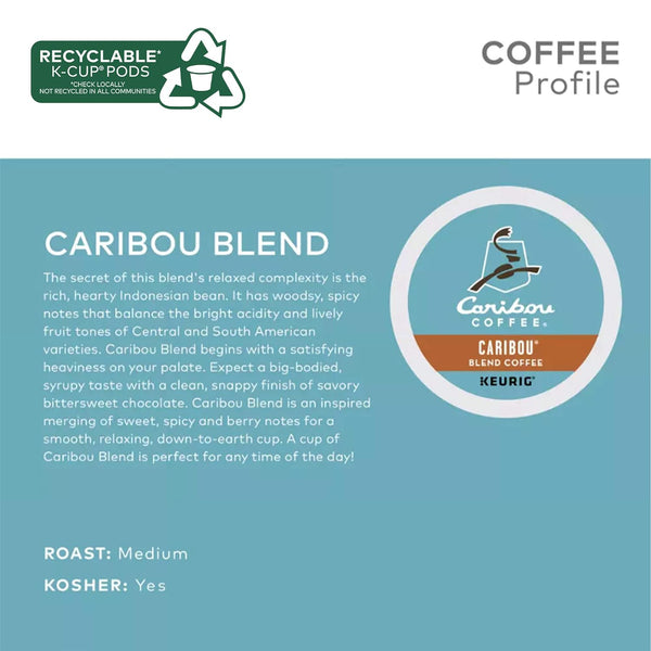Caribou Coffee Caribou Blend Keurig Single-Serve K-Cup Pods, 72 Count, Medium Roast Coffee