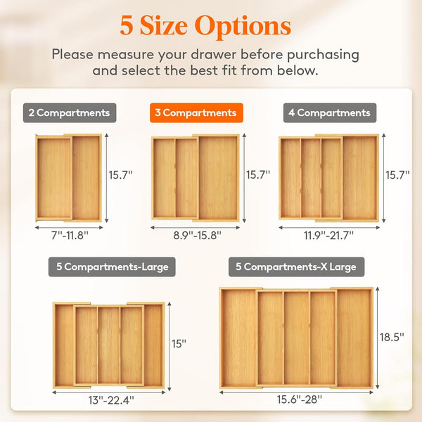 Lifewit Utensil Organizer for Kitchen Drawer Storage