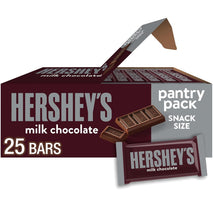 Hersheys milk chocolate snack size candy bars 25 pieces 11.25 oz resealable pack