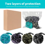 Dark Elf Bath Loofahs Soft Mesh Shower Sponge Body Back Scrubber for Women & Men - Pack of 4