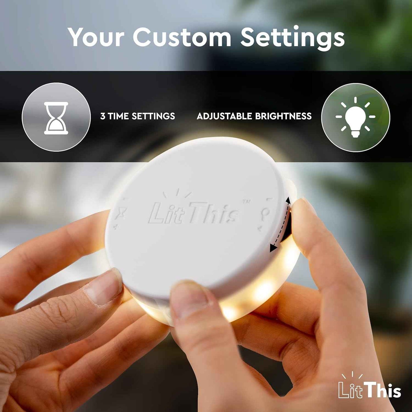 LitThis Under Bed Lights Motion Sensor Patented 360° Motion Activated Night Light for Under Bed Light. – No Installation, Easily positioned, dimmable, auto on/Off.