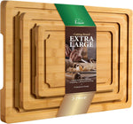 Extra Large Bamboo Cutting Board with Juice Groove and Handles for Kitchen