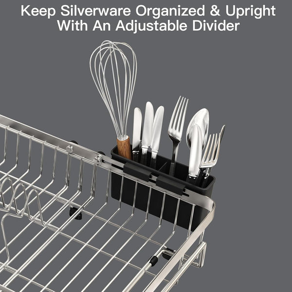 Stainless Steel Expandable Dish Drying Rack for Small Kitchen Counters