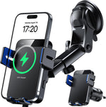 Wireless Car Charger, 15W Auto Clamping Car Charger Dash Windshield Air Vent Phone Holder Compatible with iPhone 16 15 14/13/13 Pro/12 pro/12/11/X/8, Samsung S24/S23/S22