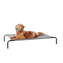 basics grey elevated cooling dog bed for large dogs 51x31x8 inches metal frame