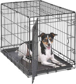 MidWest Homes for Pets 36-Inch iCrate Folding Dog Crate with Divider Panel, Leak-Proof Tray & Secure Latches – Metal Wire Kennel for Medium Large Breeds – Portable, Durable & Easy to Assemble