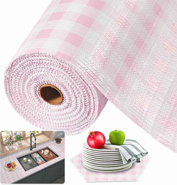 Beautysaid Shelf and Drawer Liner for Kitchen Cabinet, Non Adhesive Non Slip Shelf Paper Waterproof Washable Thickened for Dresser Pantry Shelve Bathroom Protector Liner(White,12 in x 10 FT)
