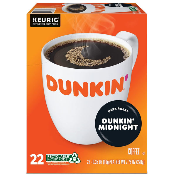 Dunkin' Single-Serve Coffee K-Cup Dark Roast Carton of 4 Boxes of 22