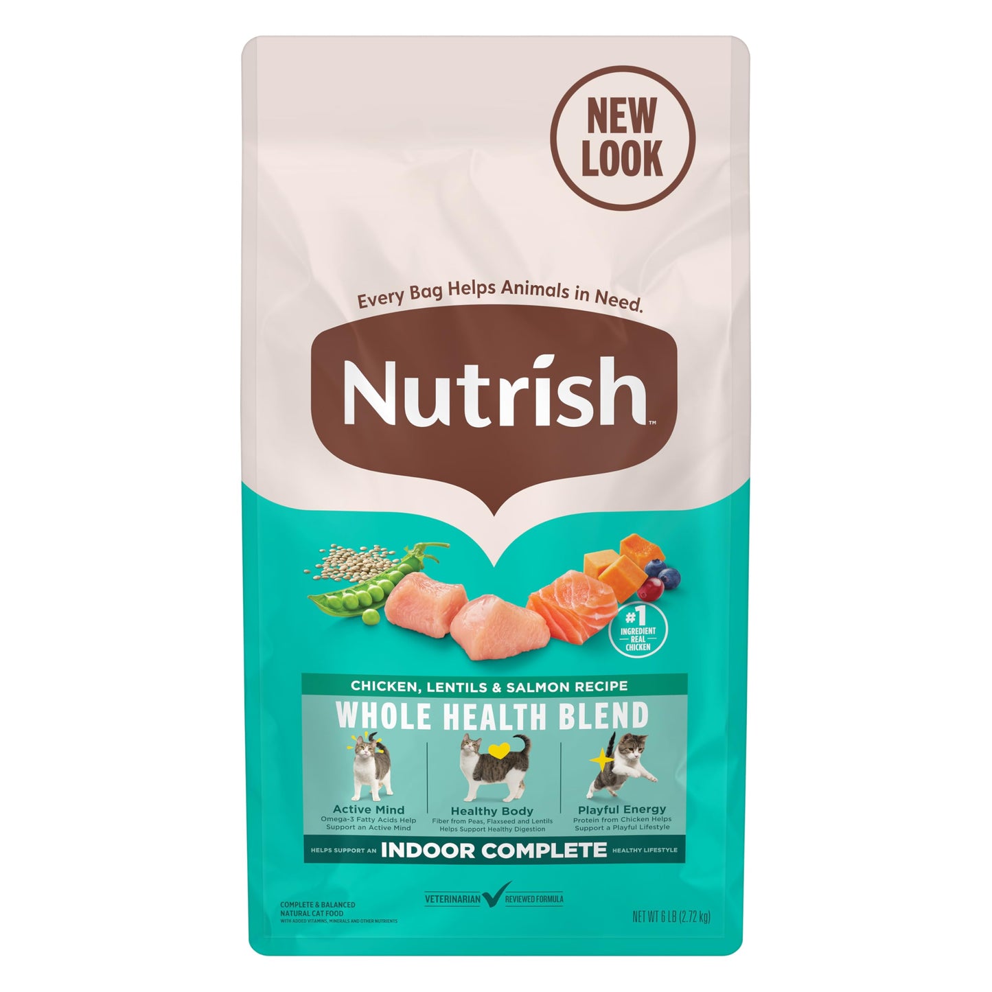 Rachael Ray Nutrish Indoor Complete Chicken & Lentils Dry Cat Food, 6 lb Bag
