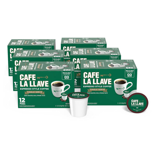 Cafe La Llave 24 Count Dark Roast Coffee Pods Compatible with Keurig Brewers