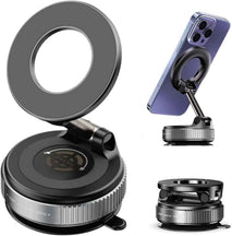 Vacuum Magnetic Phone Holder for Car, 360 Rotating Adjustable Magnetic Phone Holders for Your Car, Foldable Car Mount for iPhone, (Black)