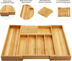 Bamboo Silverware Drawer Organizer Kitchen Utensil Storage