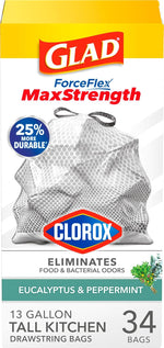 Glad Tall Kitchen Trash Bags 13 Gallon, MaxStrength Cherry Blossom Garbage Bags, Drawstring, 90 Count - Rayz Mart