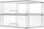 Vtopmart 2 Pack Large Stackable Storage Drawers for Bathroom Closet and Kitchen Pantry