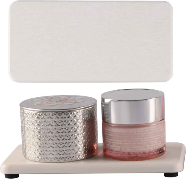 2 Pcs Water Absorbing Stone Trays, Kitchen/Bathroom Sink Soap Dish, Diatomite Tray Used for Hand Soap & Cosmetic Bottles in The Modern Home, 3.15" W x 8.7" L, White