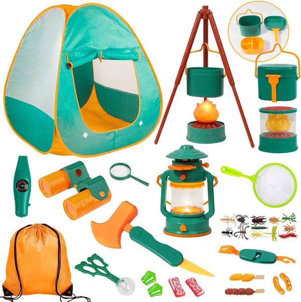 Meland Kids Camping Set with Tent - Toddler Toys for Boys 3-6 Years Old, Green