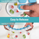 Ice Cube Trays for Freezer - 3 Pack 42 Cubes, Easy to Release Silicone Ice Trays with Spill-Resistant Lids, Reusable