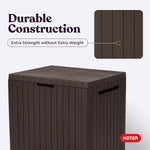 Keter City 30 Gallon Resin Outdoor Storage Box and Patio Furniture Side Table