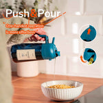 TrendPlain 16oz blue glass olive oil sprayer for cooking, air fryer, salad, and BBQ - 2 in 1 dispenser