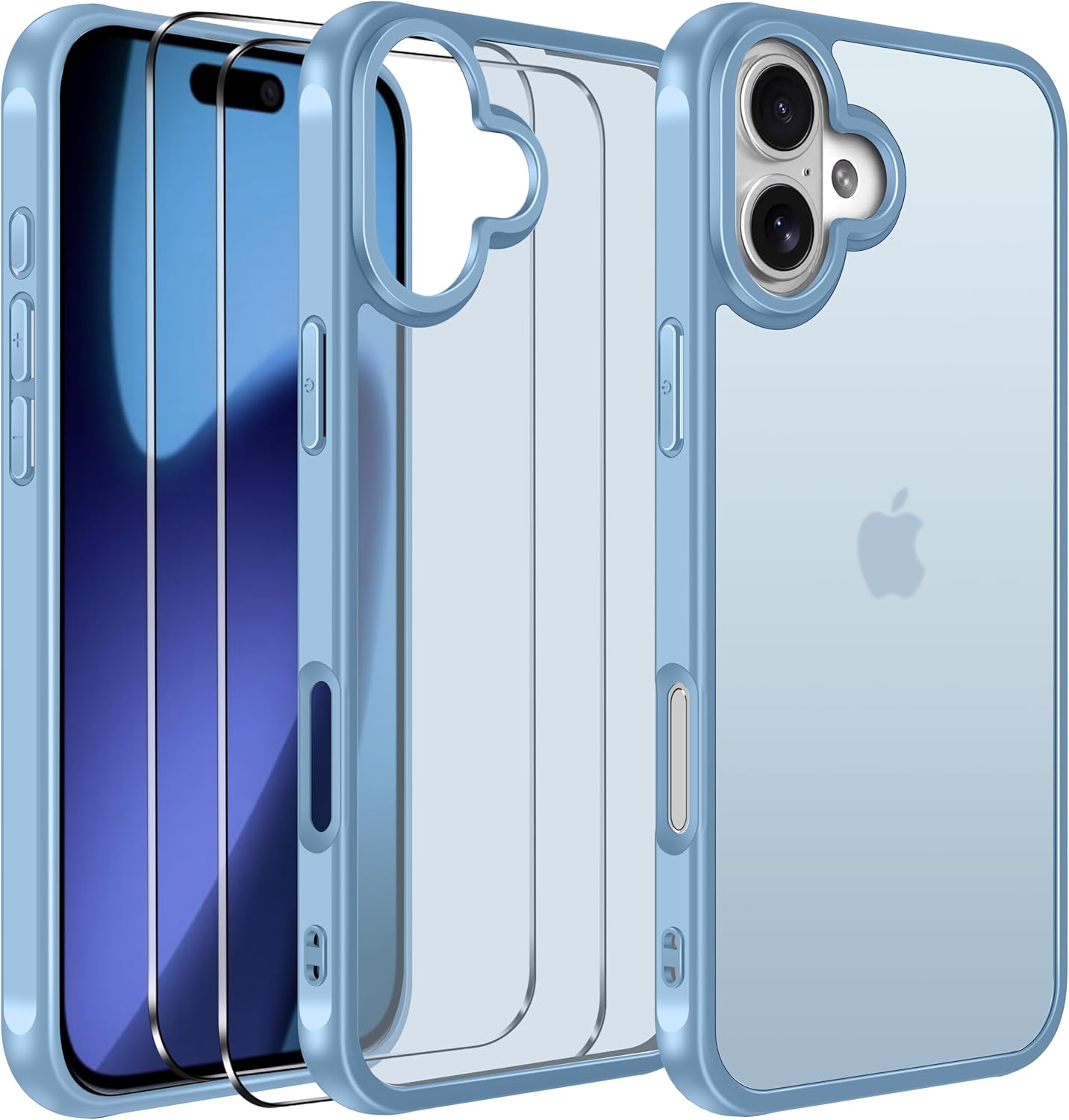 ivoler 3-in-1 Clear Case Designed for iPhone 17 Pro Max 6.9'' 2025 with 2 Pack Tempered Glass Screen Protector Full Camera Protection, Military Shockproof Hard Back Slim for 17 Pro Max Cover - Clear