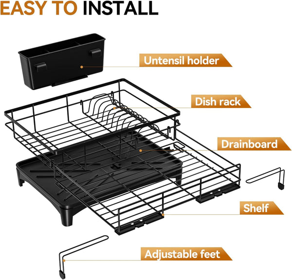 Expandable Dish Drying Rack for Kitchen Counter