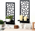 2Pcs Black Metal Wall Art Decor Farmhouse Black Candle Holder Minimalist Wall Art Retro Bathroom Decor Rustic Wall Decoration for Bathroom Living Room Bedroom (Farmhouse)