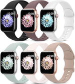6 Pack Sport Bands Compatible with Apple Watch Band 38mm 40mm 41mm 42mm 44mm 45mm 49mm 46mm,Silicone Waterproof Strap for iWatch Apple Watch Series 11 10 9 Ultra 8 7 6 5 4 3 2 1 SE Women Men