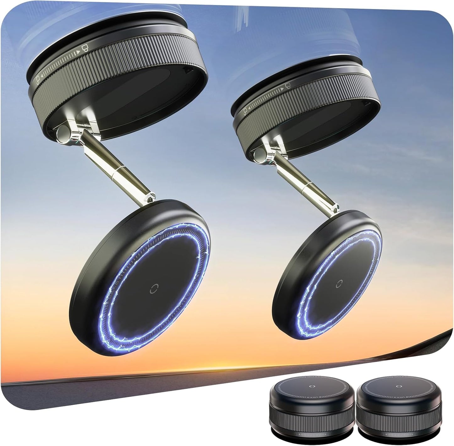 2026 Upgraded 360° Vacuum Magnetic Car Phone Holder for Magsafe [96+LBS Strongest Suction & 2800gf Strongest Magnetic], Adjustable Car Phone Mount for Your Car/Gym/Mirror/Shower for iPhone & Android