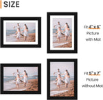 upsimples 5x7 Picture Frame Set of 10, Display Pictures 4x6 with Mat or 5x7 Without, Multi Photo Frames Collage for Wall or Tabletop Display, Black