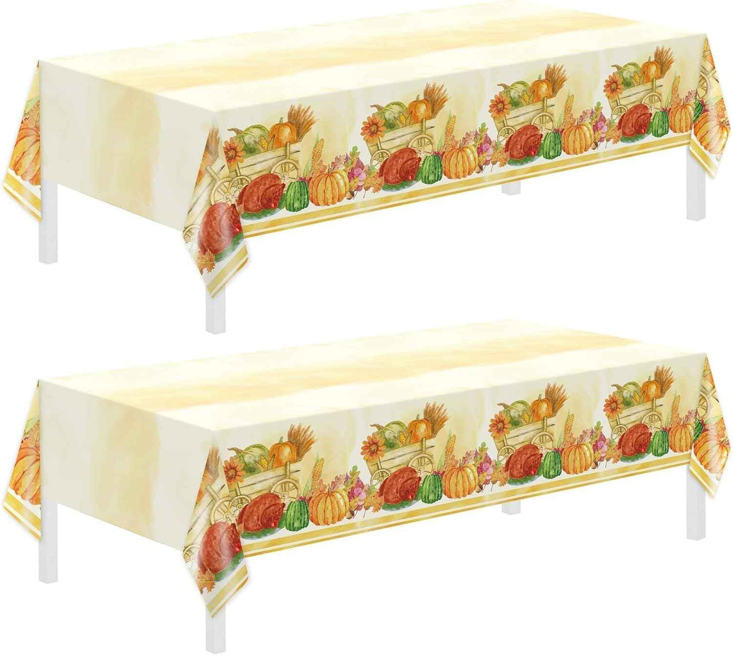 Childom 2 Pack Christmas Tablecloths,Christmas Party Decoration,54 x 108 Inch,Disposable Plastic Table Cloths Rectangular for Party Supplies,Xmas Tree Table Cover for Home,Dinner,Indoor,Outdoor,Picnic