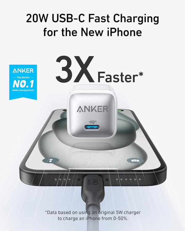 Anker 20W USB C Charger Block for iPhone and Galaxy