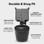 WeatherTech CupFone, Universal Cup Holder Phone Mount for Cars – Adjustable & Secure Fit with Open Access for Charging – Compatible with iPhone, Android - Black