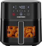Chefman Air Fryer – 4 QT Compact Airfryer for Quick & Easy Meals in Minutes, Features Hi-Fry Technology for Extra Crisp, Touchscreen Controls with 4 Presets, Nonstick & Dishwasher Safe Basket - Black