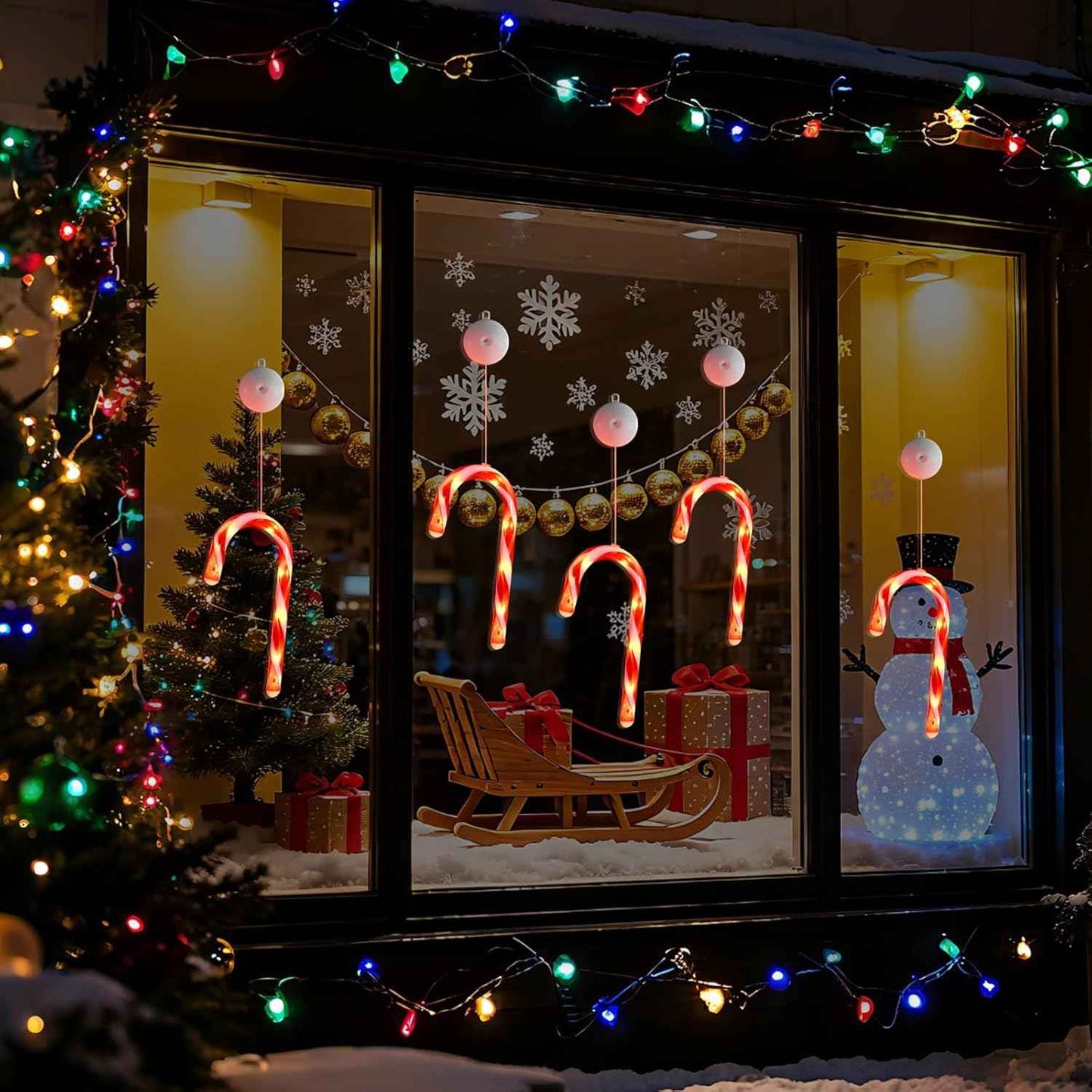 3 Pack Christmas Window Lights Decorations with Timer,Battery Powered Red Lighted Candy Cane LED Sucker for Xmas 2026 Hanging Fireplace Window Indoor Decor