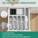 Premium 49-Piece Stainless Steel Silverware Set with Organizer for 8, Includes Steak Knives and Kitchen Utensils